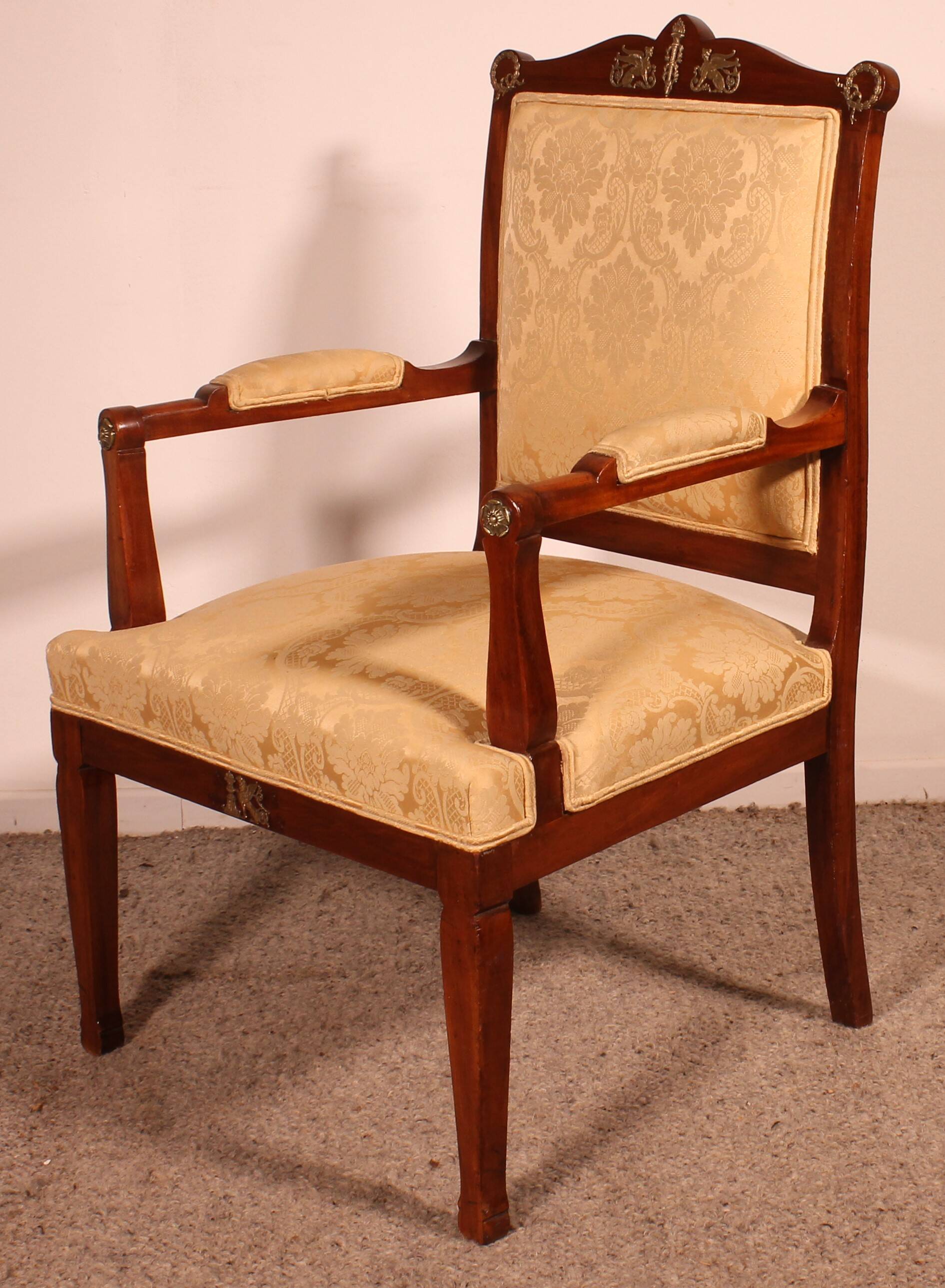 Mahogany Empire Style Armchair