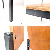 Chaise empilable vintage Mid-Century en bois design danois piètement métal