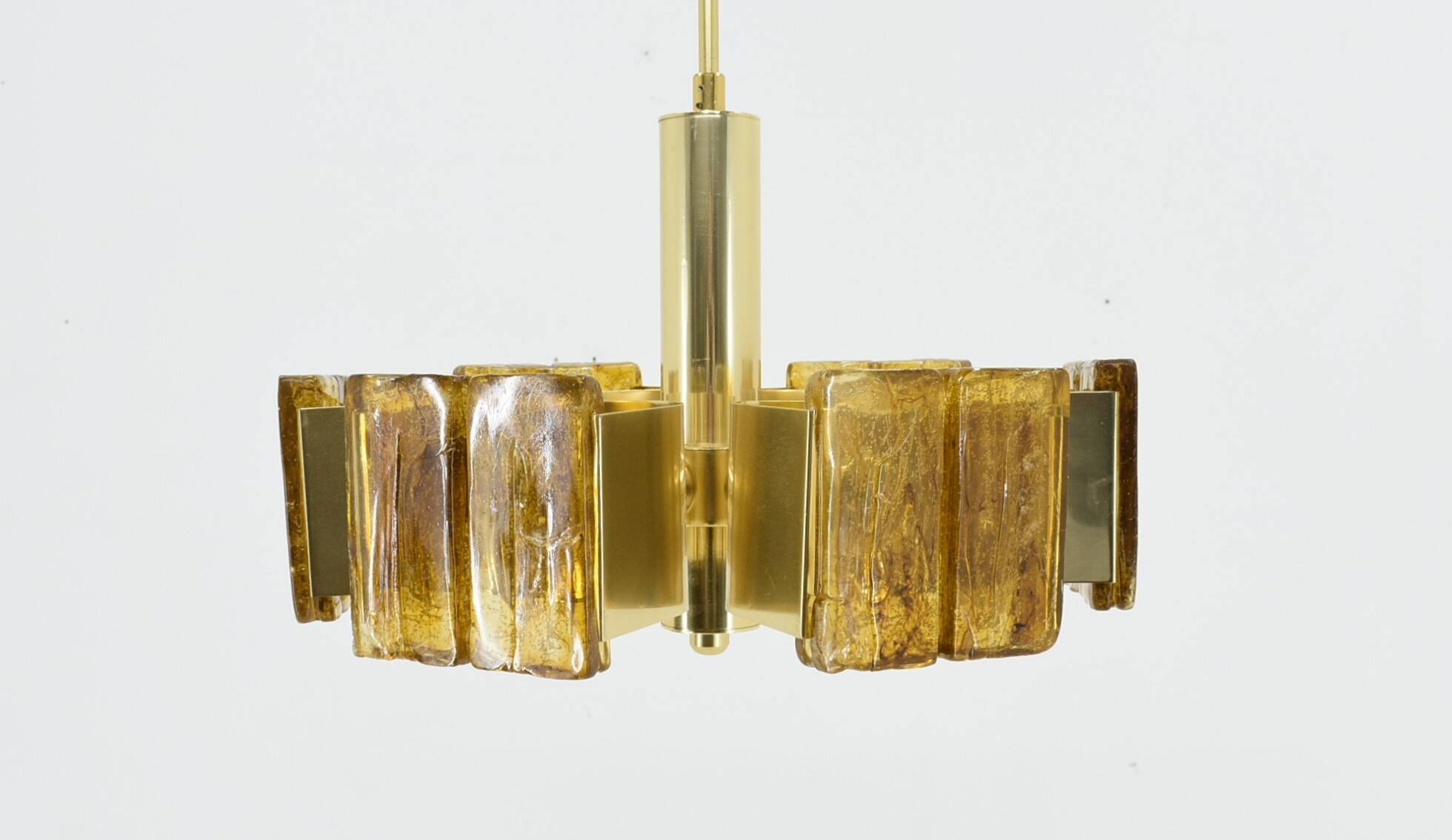 Mid-century design brass and resin pendant, 1960s / Hungary
