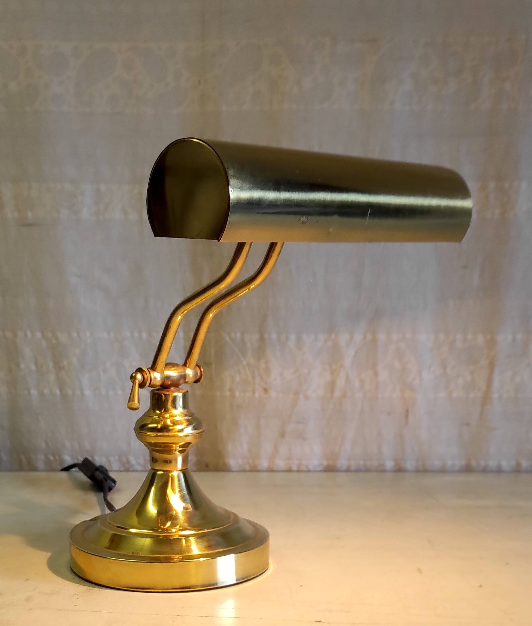 Articulated "piano" lamp in gilded metal - mid 20th century.