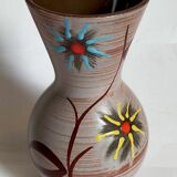 German ceramic vase west-germany with two flowers model n°1256