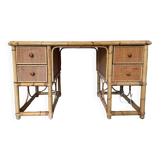 Bamboo and rattan desk