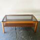 Mid-Century teak coffee table with smoked glass top by Myer