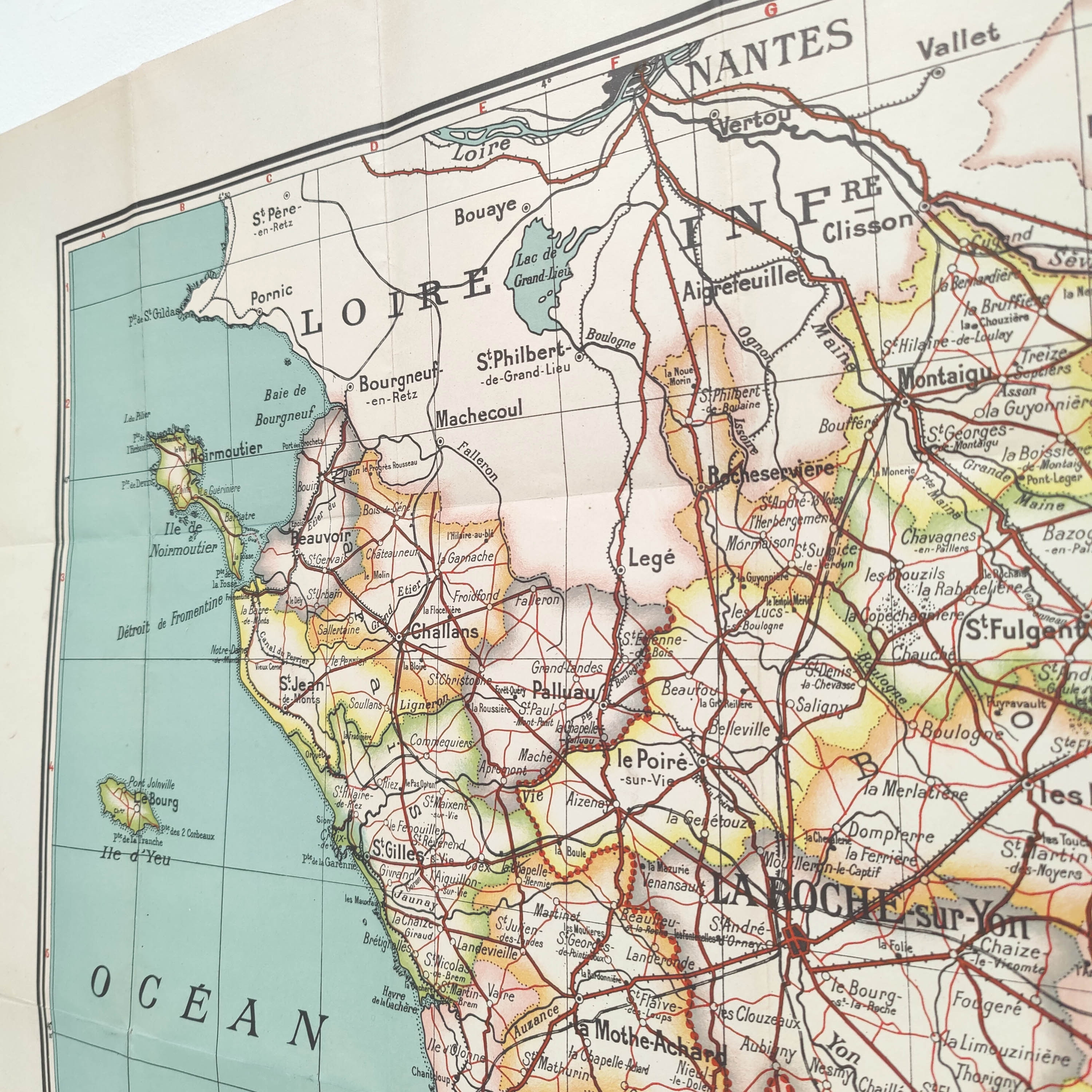 Vintage map Vendée Pays de la Loire