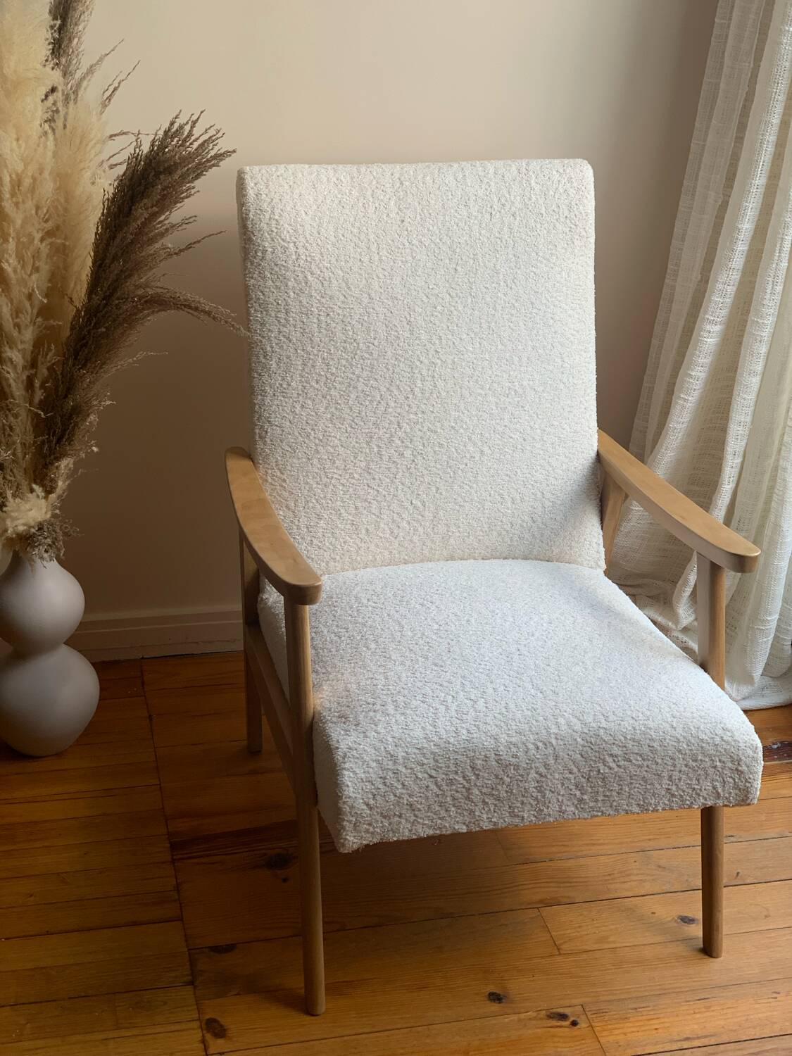 Vintage 70s boucle armchair