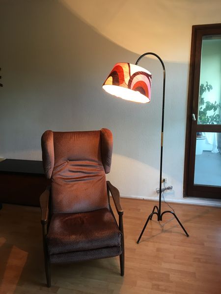 Floor lamp lampshade fabric Kiko vintage 1970
