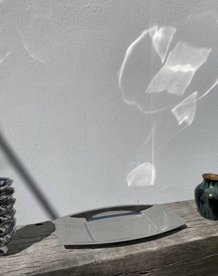 Rectangular stainless steel dish by Rémy Letang