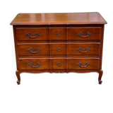 Louis XV crossbow commode in solid cherry wood from the 20th century.