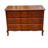 Louis XV crossbow commode in solid cherry wood from the 20th century.