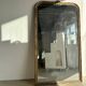 Large gilded mirror 19th century rounded corners mercury glass Louis XVI style