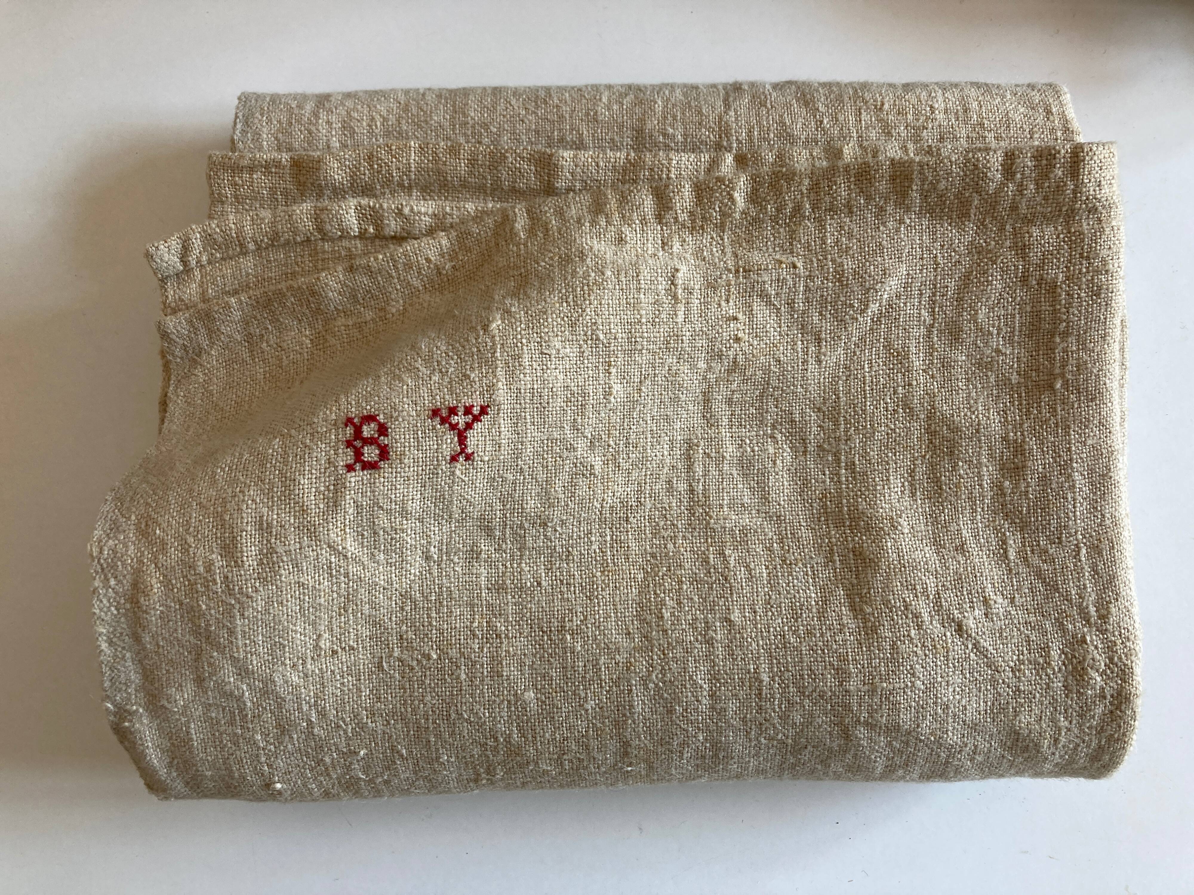 Piece of raw hemp 19th century, reserve linen length 160cm