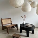 Coffee table en bois massif monoxyle noir