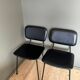 Metal chair and black faux leather, 1950s.