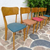 Set of 5 compass foot chairs