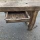 Old wooden workbench furniture by trade with vice