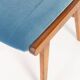Vintage light blue velvet chair, mid-century, Europe, 1960s.