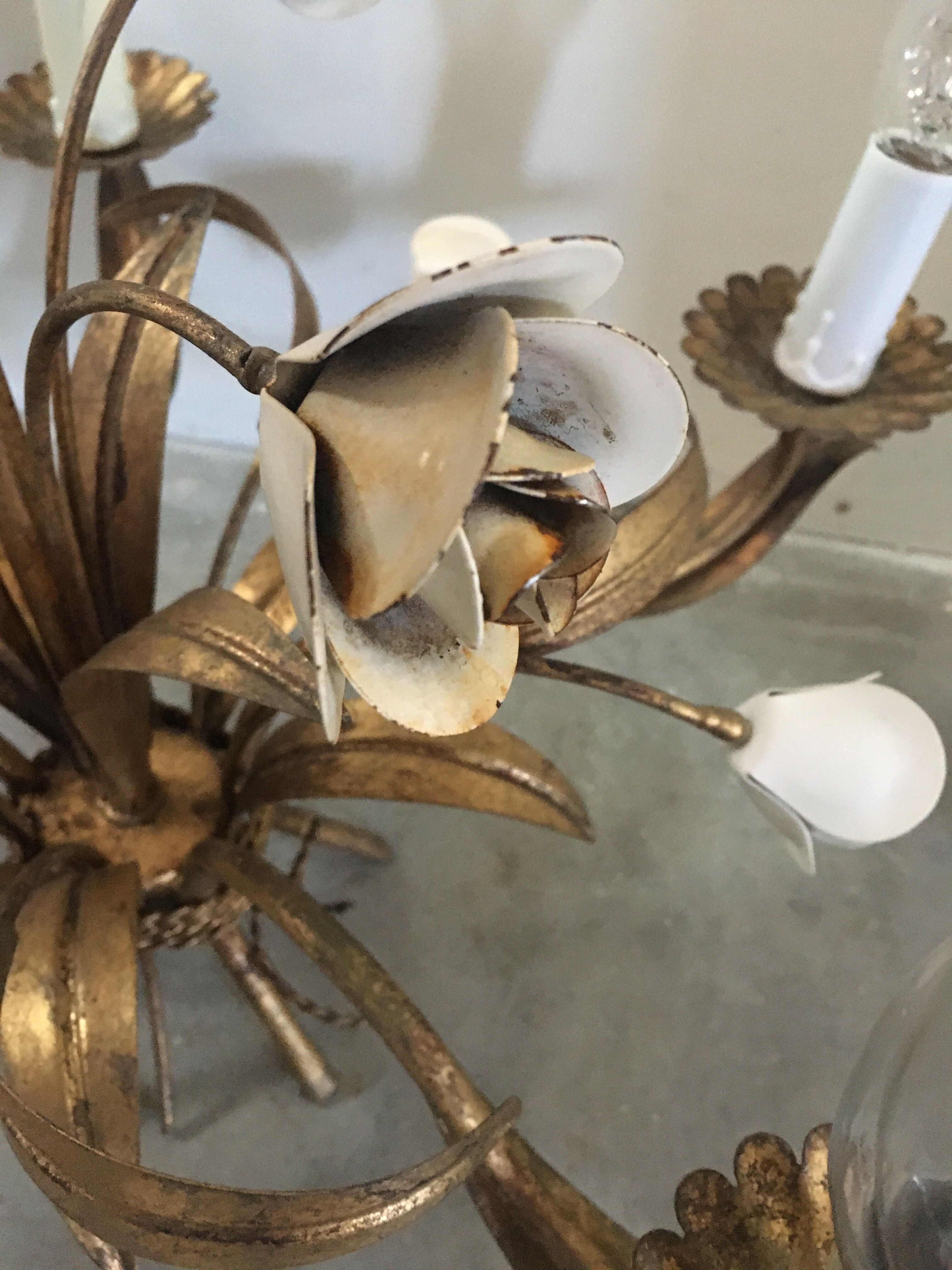 Flower wreath chandelier, 60s