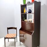 Vintage Walnut Bookshelf and Secretaire by Claudio Salocchi for Sormani, Italy