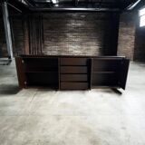 Minimalist vintage dark wood sideboard