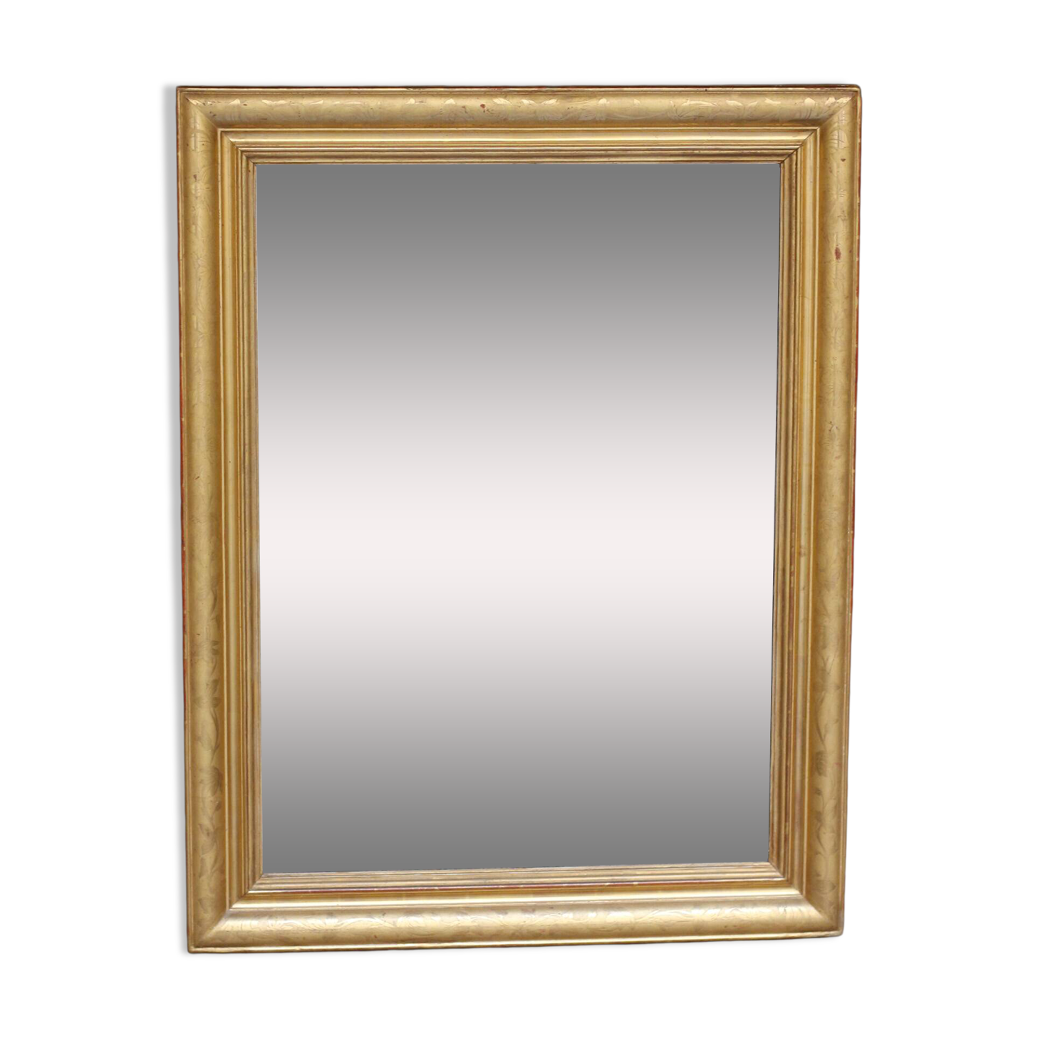 Beau miroir ancien de chéminée. Dorure à la feuille d'or. 107 x 82 cm.