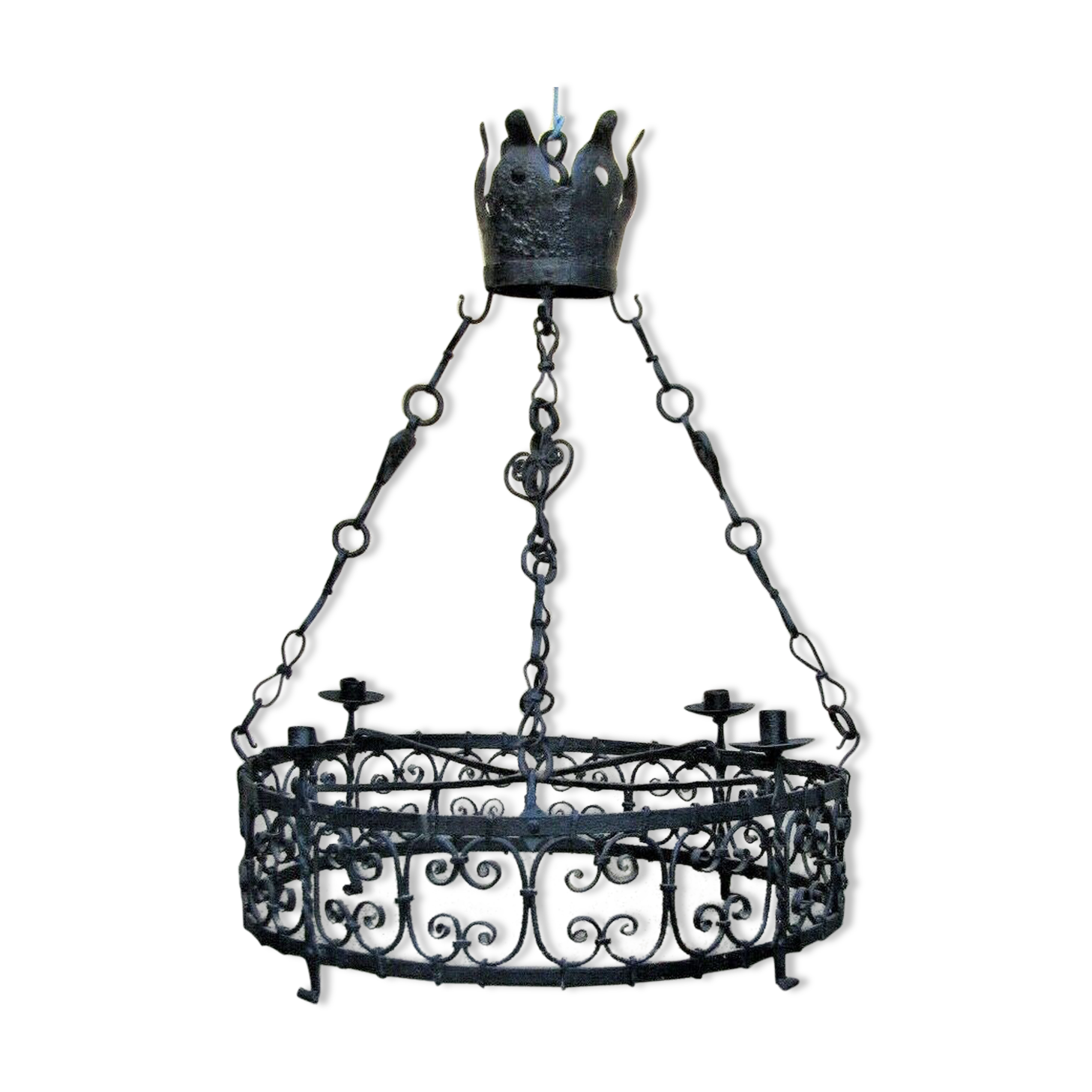 Chateau chandelier in wrought iron