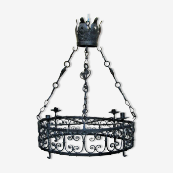 Chateau chandelier in wrought iron