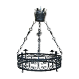 Lustre de chateau en fer forgé style haute époque