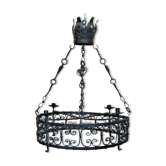 Chateau chandelier in wrought iron