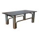 Vintage coffee table in chrome metal and smoked glass, 1970s