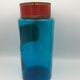 Flacon bocal de pharmacie apothicaire en verre bleu, plaque bourgeons de pin, 26,5 cm