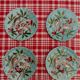 4 plates slurry birds art nouveau