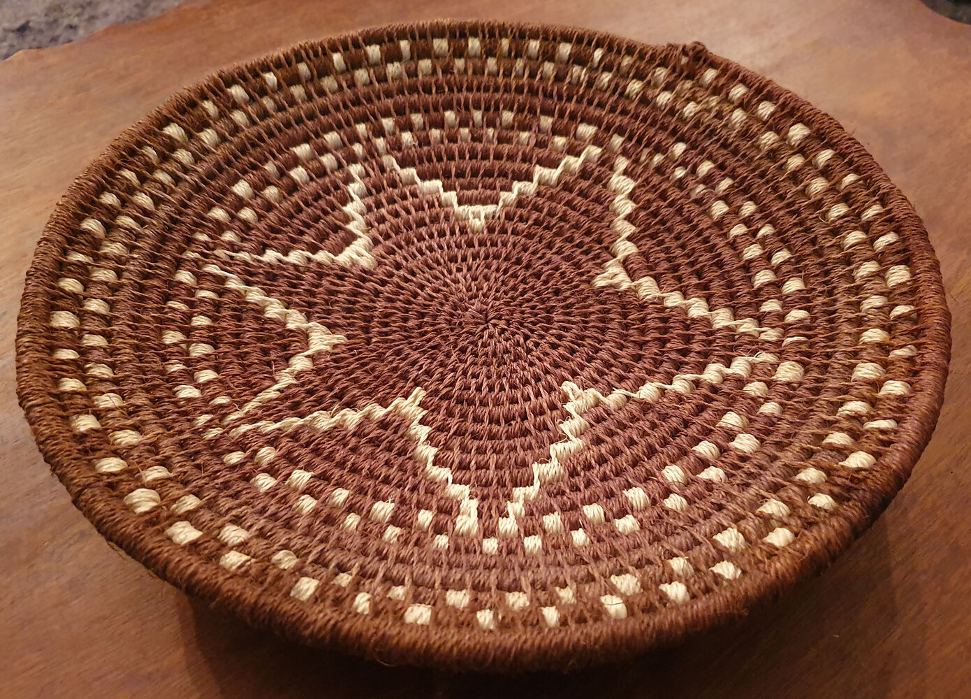 African woven wall basket  Boswana