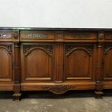 Louis XIV style sideboard in walnut and marble