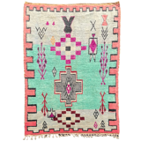 Large Moroccan Berber Carpet Boujad in Wool ideal Salon,