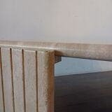 Large travertine coffee table drop shape