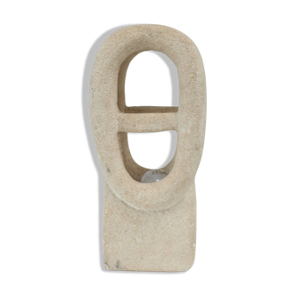 1970s limestone table lamp by Albert Tormos