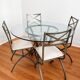 Pierre Vandel Paris – round glass table + 4 chairs, certificates