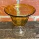 Empty Fruit Bowl Pocket Vase Transparent & Amber Vintage #D756