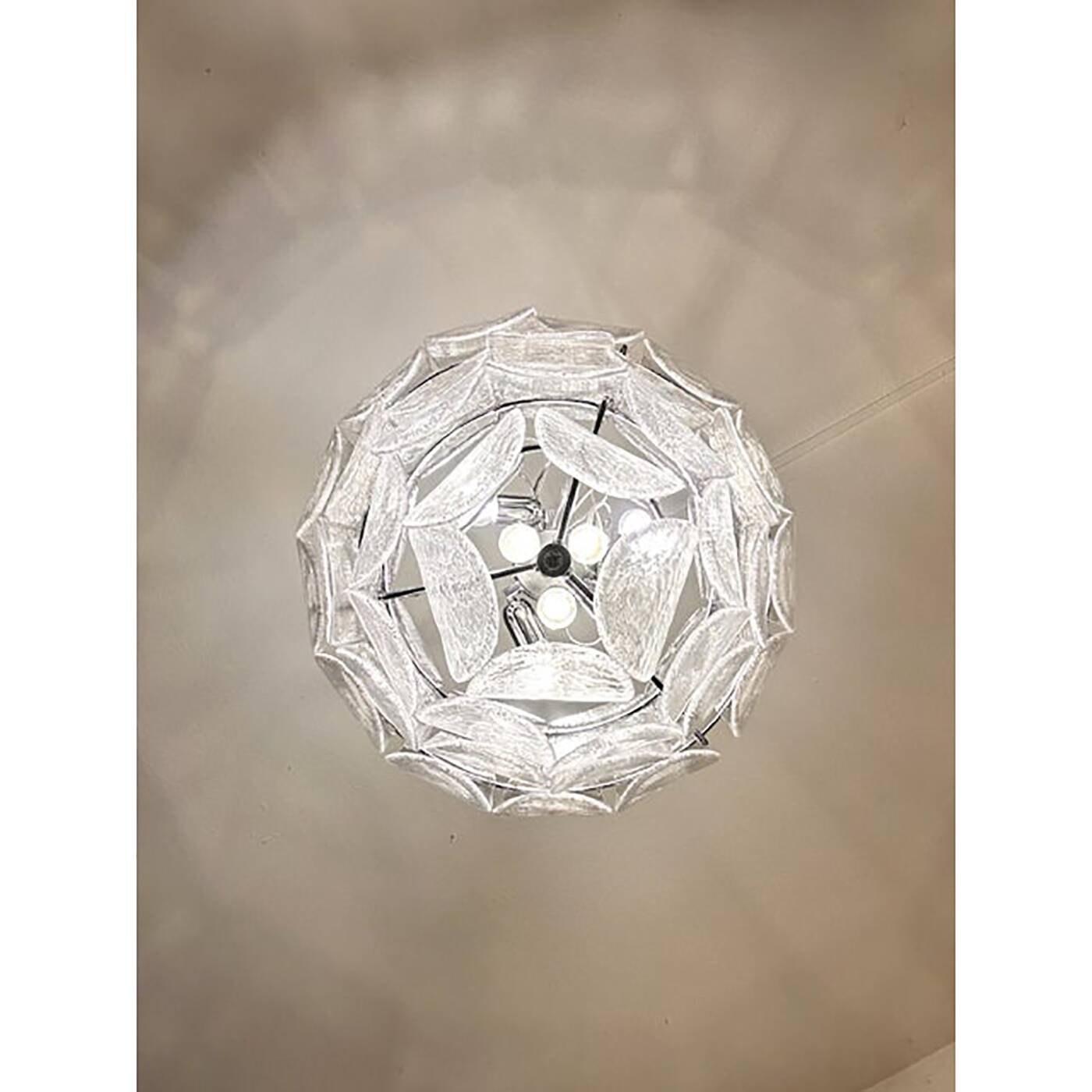 Contemporary Modern Clear "Petals" Glass Chandelier