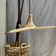 Small suspension, rattan luminaire in hat shape D:60cm