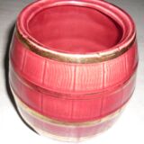 Cache-pot en céramique rouge et or vintage