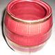 Cache-pot en céramique rouge et or vintage