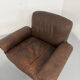 Vintage 70s brown leather ottoman chair design DE SEDE DS-31