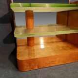 Art Deco dressing table in light wood and glass slabs