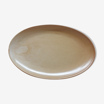 Oval varnished sandstone dish