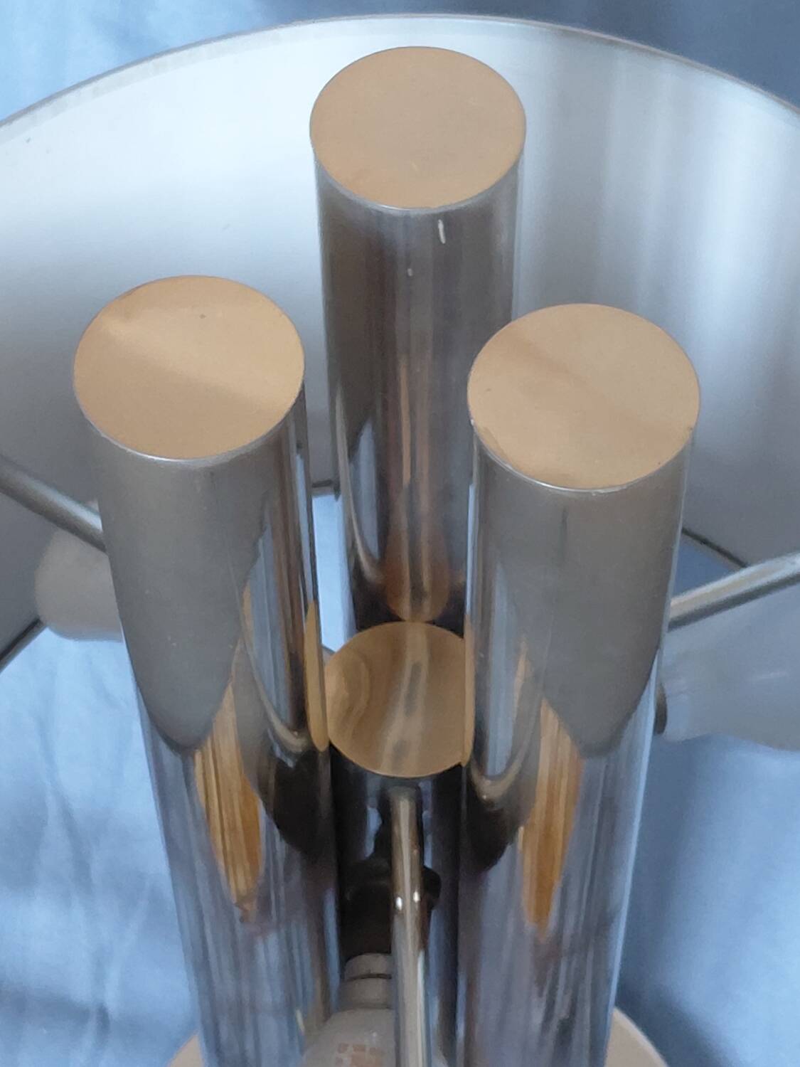 Vintage 1970s metal tubular lamp