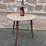 Table basse cocktail formica française vintage 1960 déco bohème