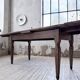 Solid oak farmhouse table with integrated extensions 1950
