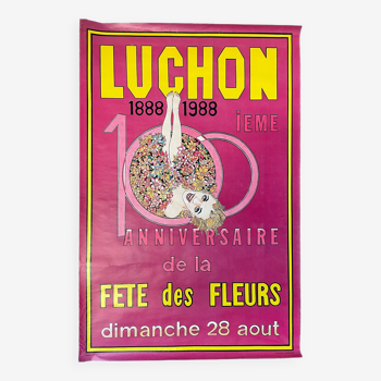 Affiche Fête des fleurs Luchon 1988- Jacques Sourth.