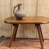 Brutalist oak coffee table
